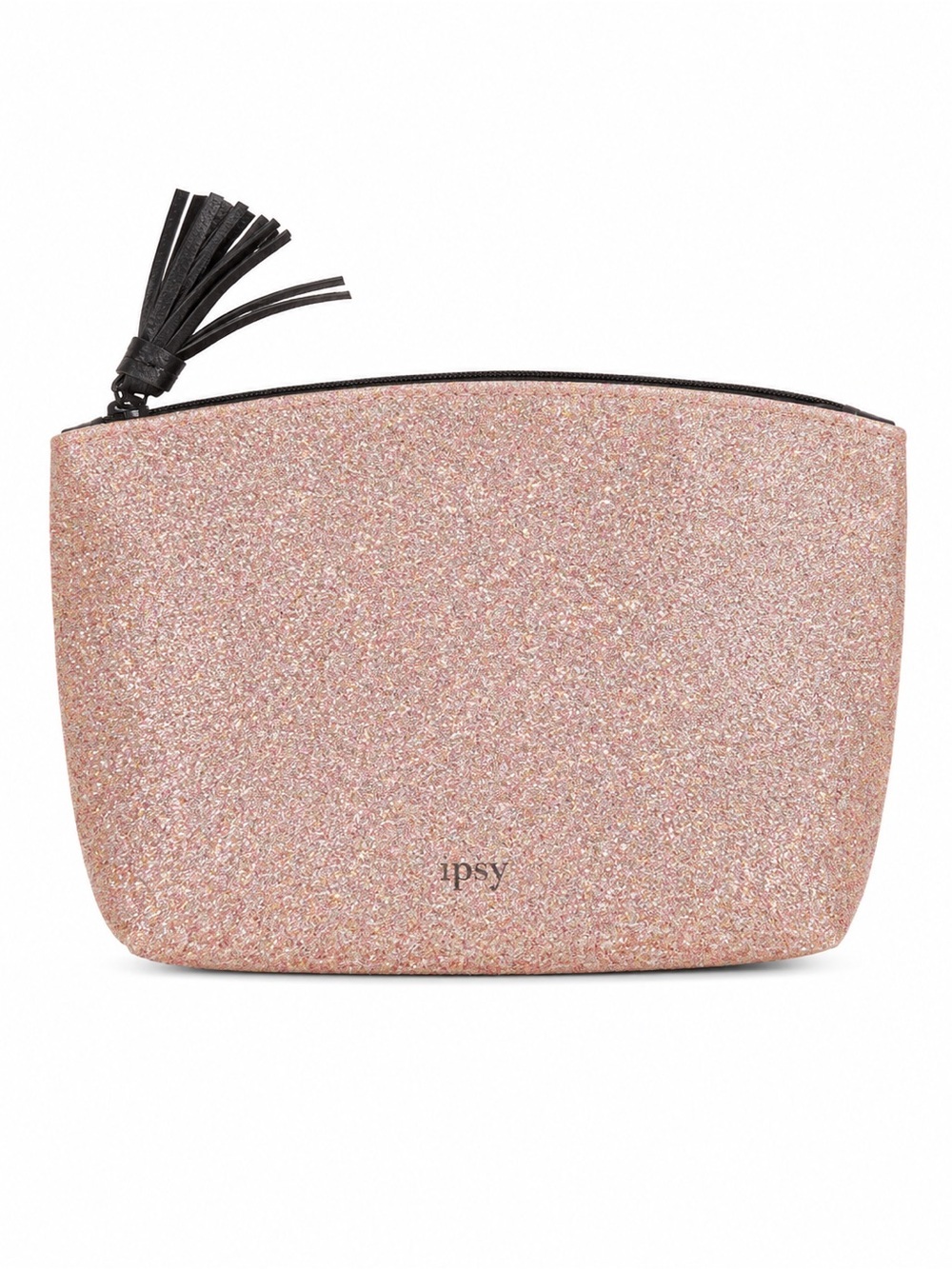 ipsy Pink Glitter Cosmetic Pouch with Tassel Zip May 2019